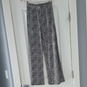 Stylish Black and White Pattern Wide Leg Pants